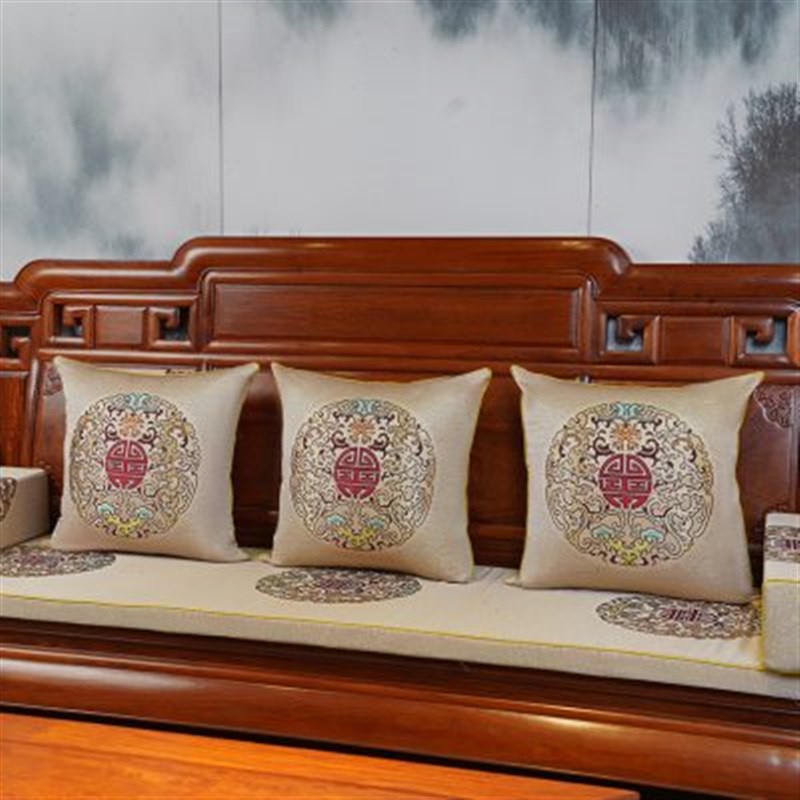 实木家具新中式红木沙发坐垫可拆洗罩五加厚N件套罗汉床海绵垫防