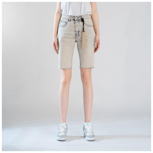 KUS jeans牛仔裤男宽松直筒短裤美式休闲水洗做旧高品质修身短裤