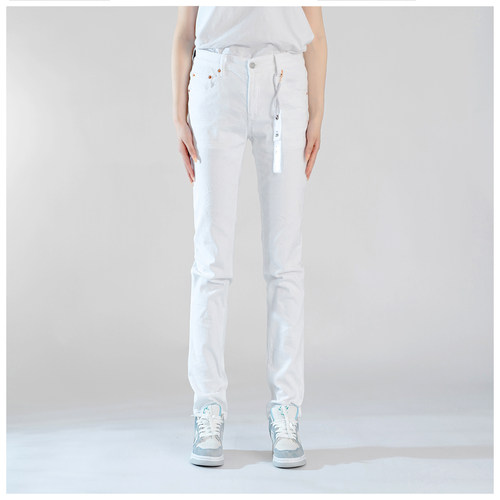 PUR jeans牛仔裤男修身显瘦欧美式高街白色基础款潮牌修身小脚裤