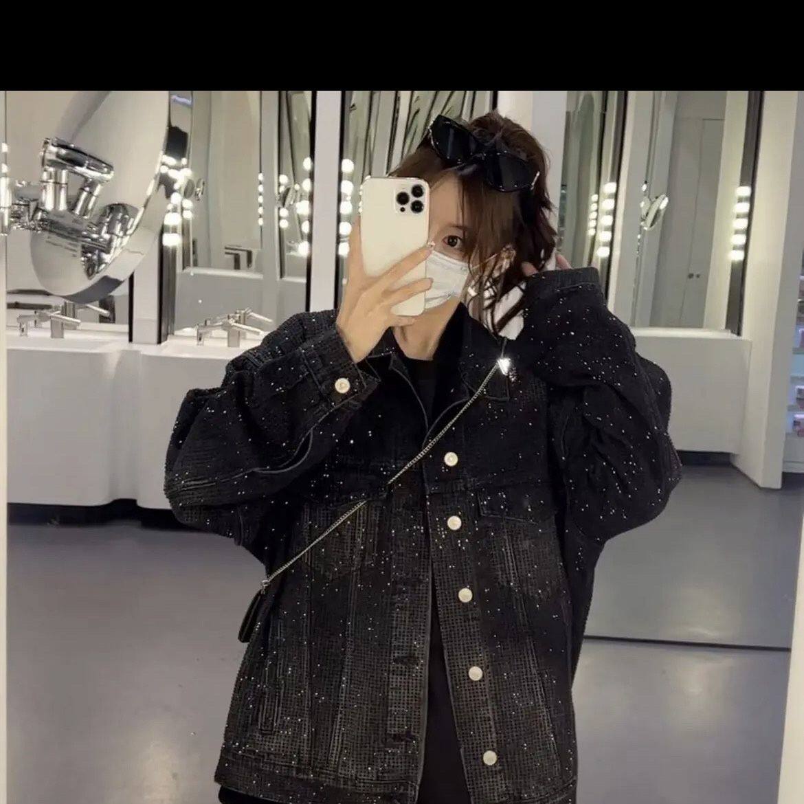 超闪满钻牛仔外套女20秋