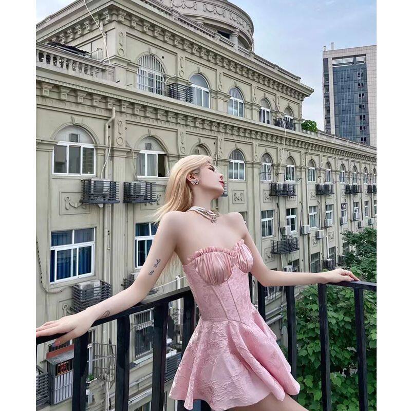 粉色法式少女感洋气拼接