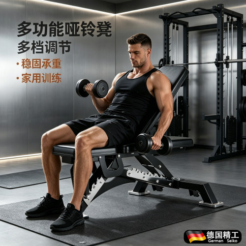 德国多功能可调节哑铃飞鸟凳