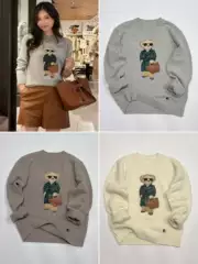 2025 New Model Rl Purple Label Bear Sweater American Style Loose Wool Knitwear