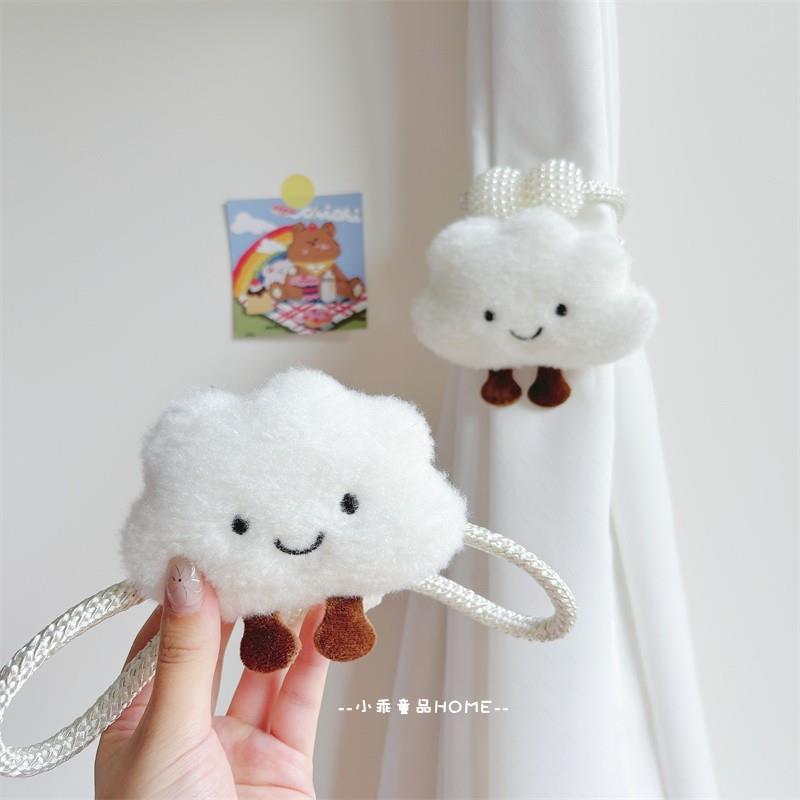 2个装！INS云朵窗帘绑带家居可爱纱帘捆绳儿童房毛绒窗帘扣绑绳