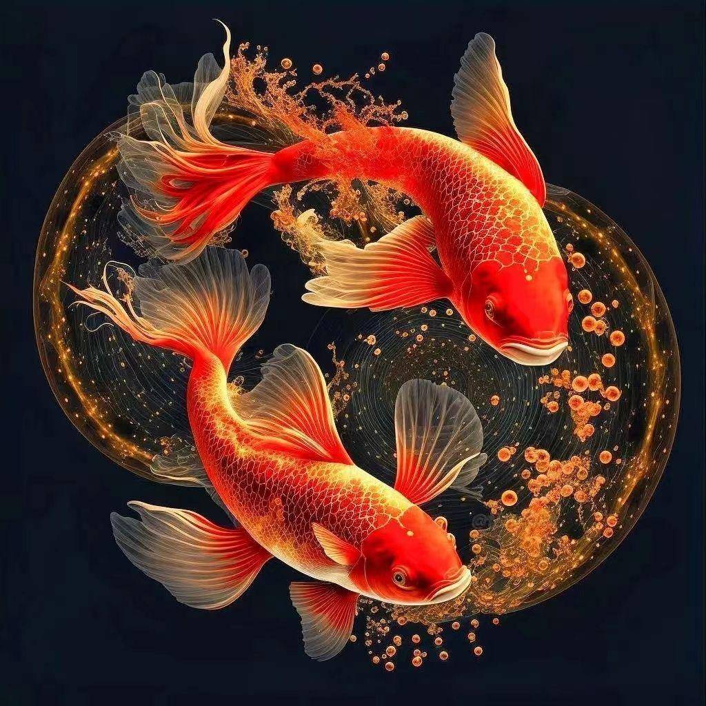 新款锦鲤贴画年年有余好运锦鲤客厅玄关卧室房门书房装饰防水贴纸