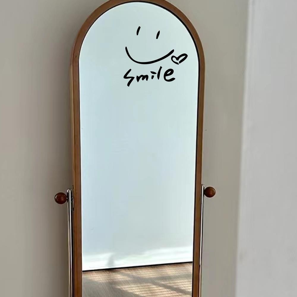 微笑是快乐的好微笑愈合图案创意镜子玻璃门装饰贴纸