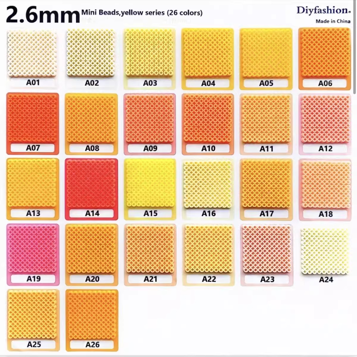 拼豆红色A色系拼豆Mard黄豆豆