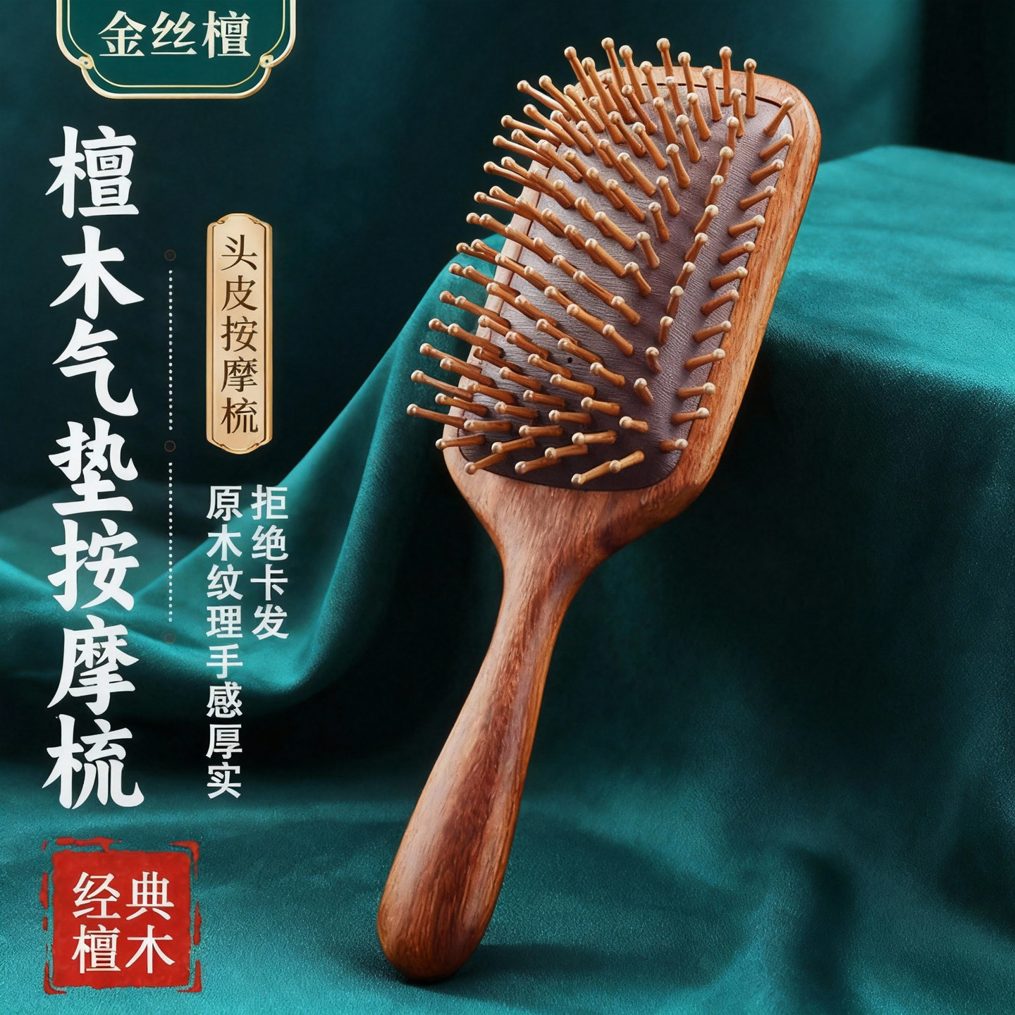檀木梳气垫梳子气囊按摩梳女士专用长发头部经络梳直卷发家用天然,家庭/个人清洁工具,梳子/化妆梳/按摩梳,淘宝优惠券,粉丝福利购,淘宝优惠卷