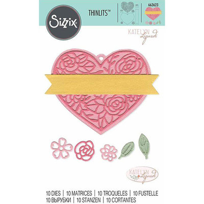 Sizzix 薄板模具10个装Heart Tag 心型标签 663623