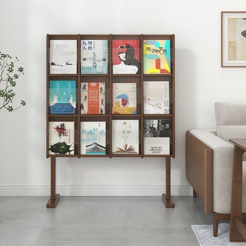 落地式书架期收纳报刊ins架书架日式立式置物架展示架杂志架实木,住宅家具,红木书柜/书架,淘宝优惠券,粉丝福利购,淘宝优惠卷
