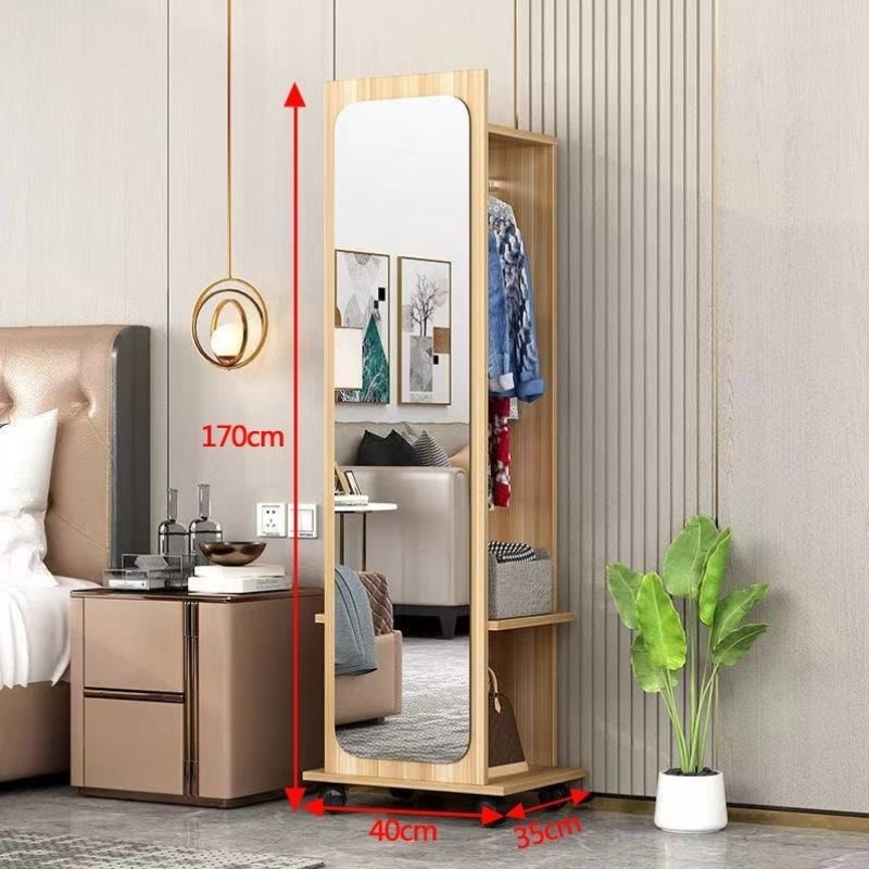 收纳旋转镜移动挂衣架试衣卧室一体穿衣镜落地可柜家用镜子全身镜,住宅家具,穿衣镜,淘宝优惠券,粉丝福利购,淘宝优惠卷