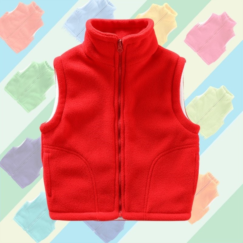 春秋背心款马甲男女外穿摇粒绒印字冬季幼儿园加厚logo马服夹儿童