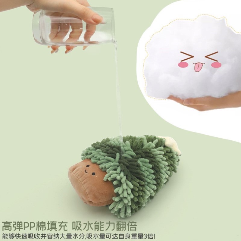 儿童挂式创意手巾毛巾雪尼尔浴室卫生间吸水圣诞树毛绒玩具毛巾擦