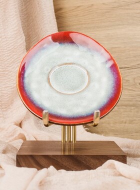 盘子盘架茶饼高端底座收纳支架餐盘展示架托架新款金属瓷器装饰