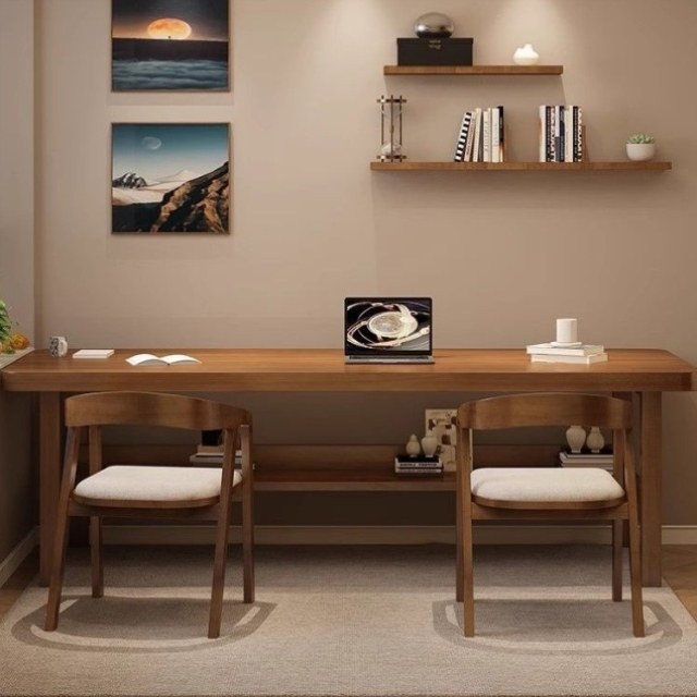 电脑桌全桌椅学习桌椅办公桌组合书桌套装双人学习实木北欧实木,家装主材,台下盆,淘宝优惠券,粉丝福利购,淘宝优惠卷