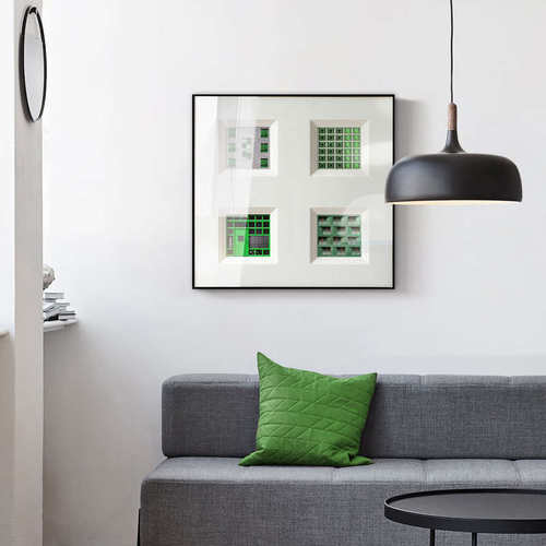 城市色彩现代简约黑白灰空间线条摆件卡纸色装饰画建筑画挂画撞