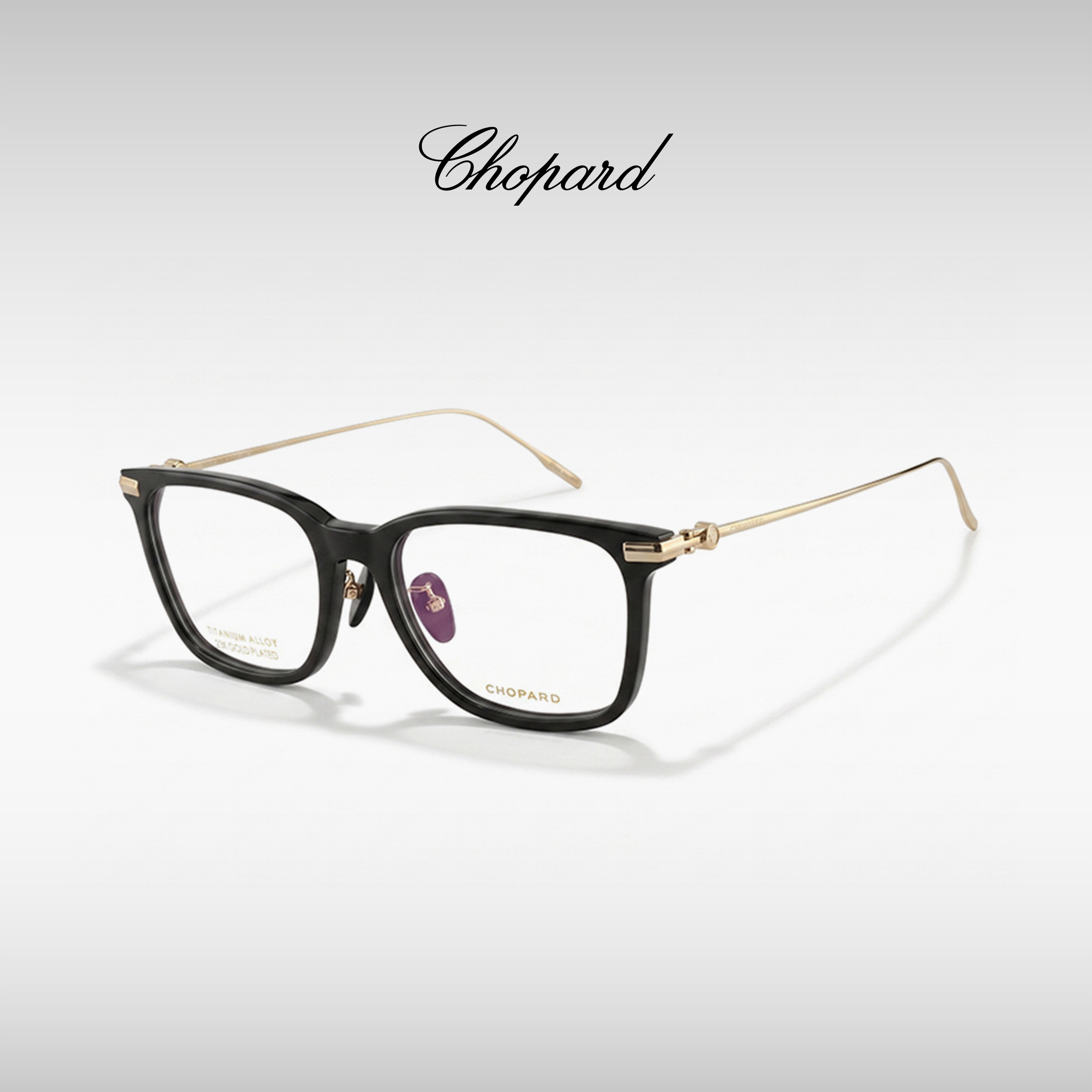 萧邦眼镜框男士CHOPARD方框商务钛金属休闲眼镜架可配度数VCHM21D
