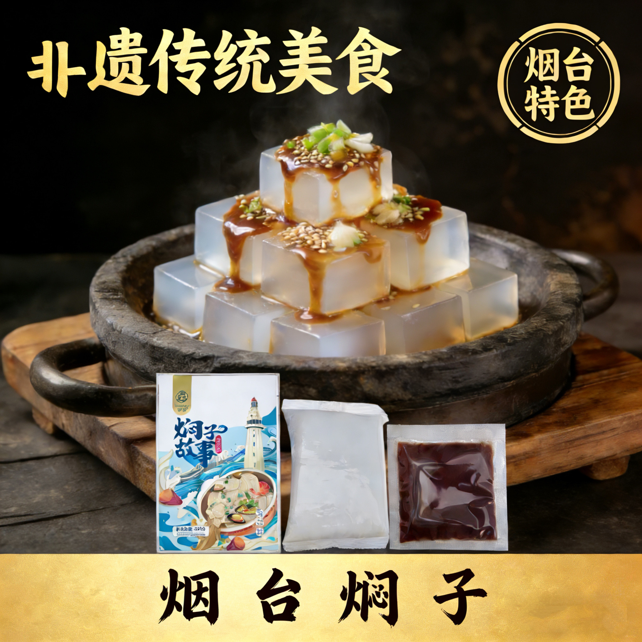 烟台焖山东焖子传统非遗美食火锅调料高品质凉菜特色菜,水产肉类/新鲜蔬果/熟食,凉菜/凉拌,淘宝优惠券,粉丝福利购,淘宝优惠卷