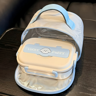 小狗保温饭盒上班族微波炉加热304不锈钢便当盒学生餐盒手提袋子