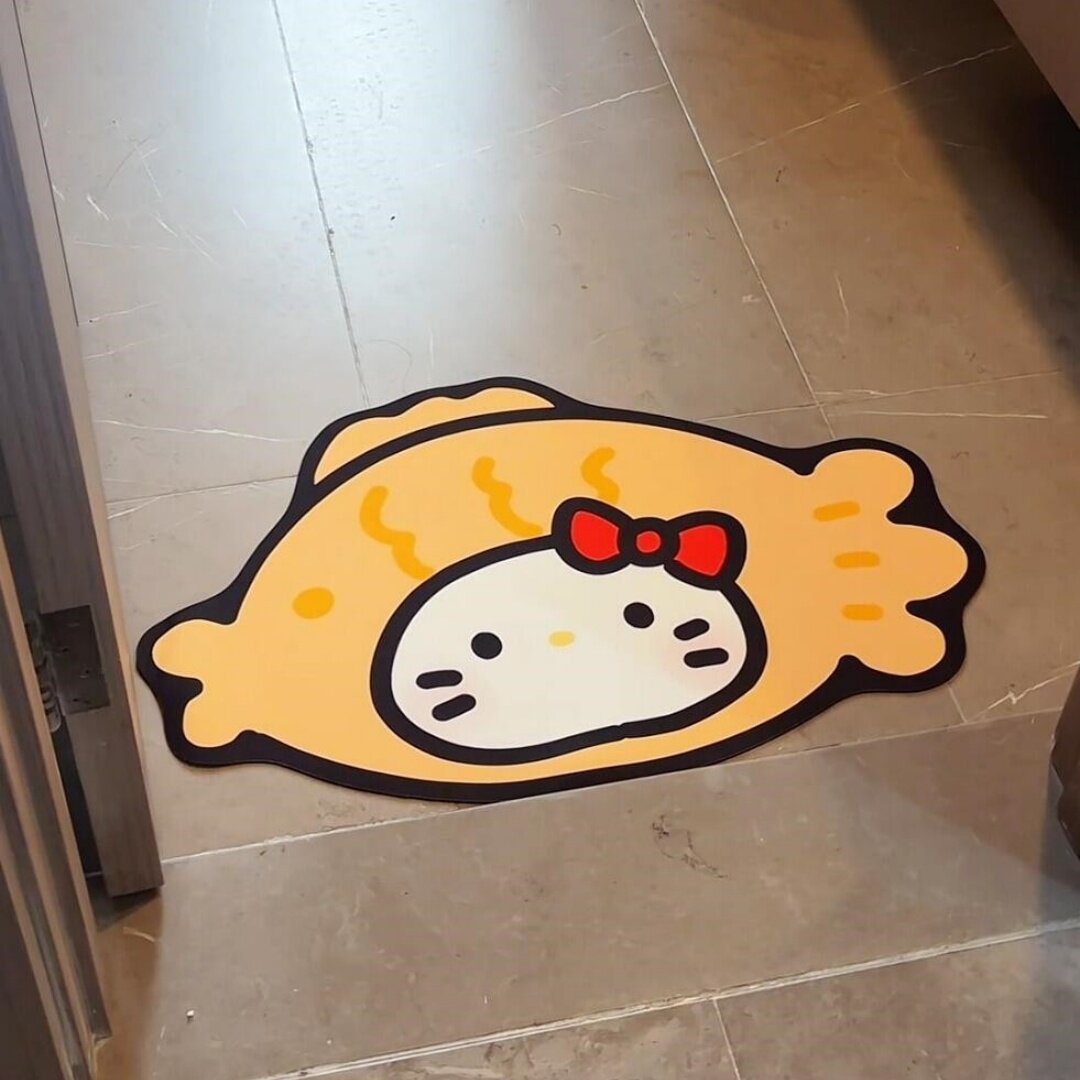 鲷鱼烧hellokitty浴室地垫卫生间入户门吸水速干防滑硅藻泥脚垫