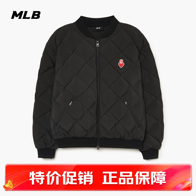 刺绣短款羽绒服MLB时尚立领