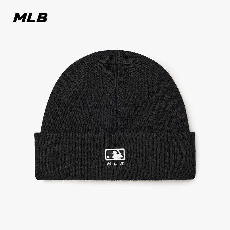 MLB官方正品帽子男女情侣纯色大logo时尚百搭针织毛线帽3ABNBM746