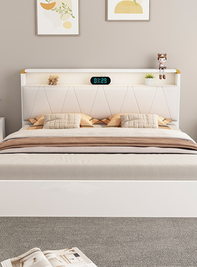 气压高箱储物床简约现代双人床实木主卧收纳床板式床单人床箱体床