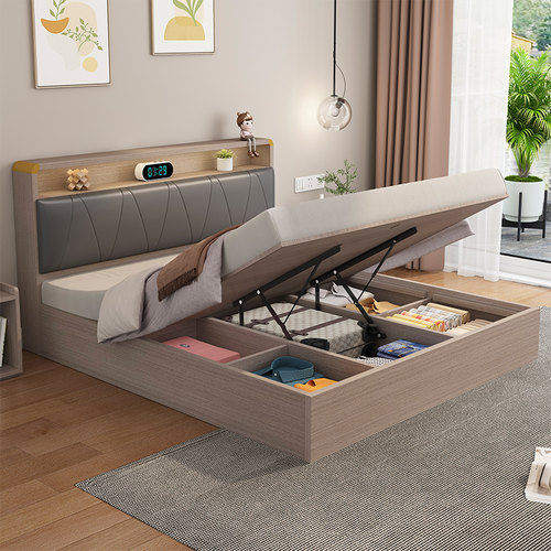 气压高箱储物床单人床