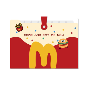 创意汉堡薯条横版a4风琴袋透明插页小学生用试卷整理神器卷子资料册文件袋初中高中生大容量多层分隔文件夹