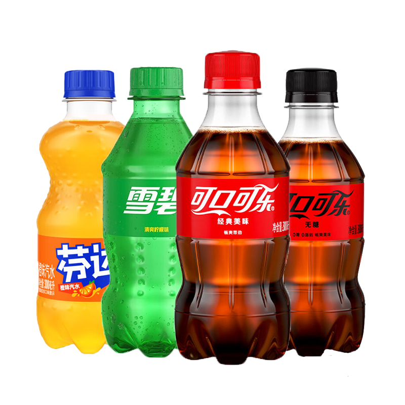 可口可乐汽水300mlx12瓶碳酸饮料经典原味无糖雪碧芬达夏季饮品