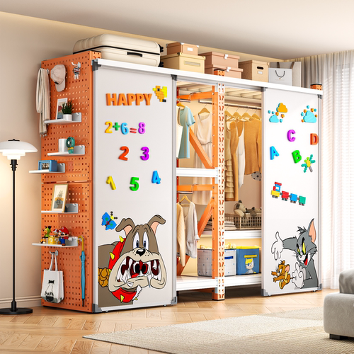 热卖爆品白板门蝴蝶孔货架衣柜