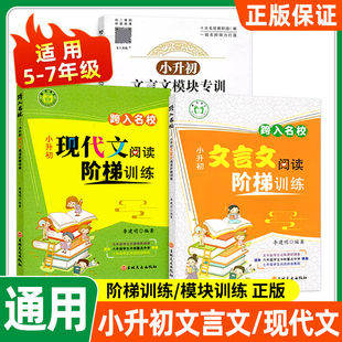 小升初文言文模块专训语文小升初现代文阅读阶梯训练文言文阶梯训练跨入名校五升六衔接学习五年级六年级小升初冲刺名校阅读训练
