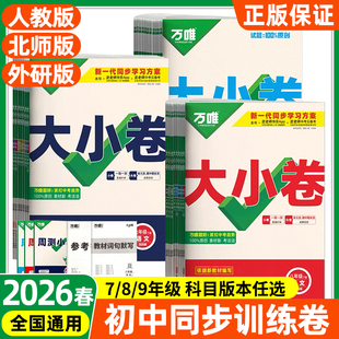 2026春万唯中考大小卷七八九年级下册数学语文英语物理化学地理生物政治历史上册同步试卷全套测试卷万唯大小卷人教北师版
