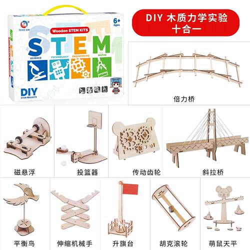 steam科学实验木质手工DIY玩具