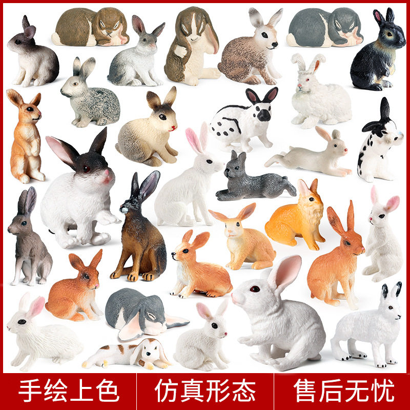 儿童认知实心仿真野生动物兔模型