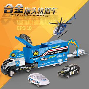 儿童玩具惯性货柜车工程车合金