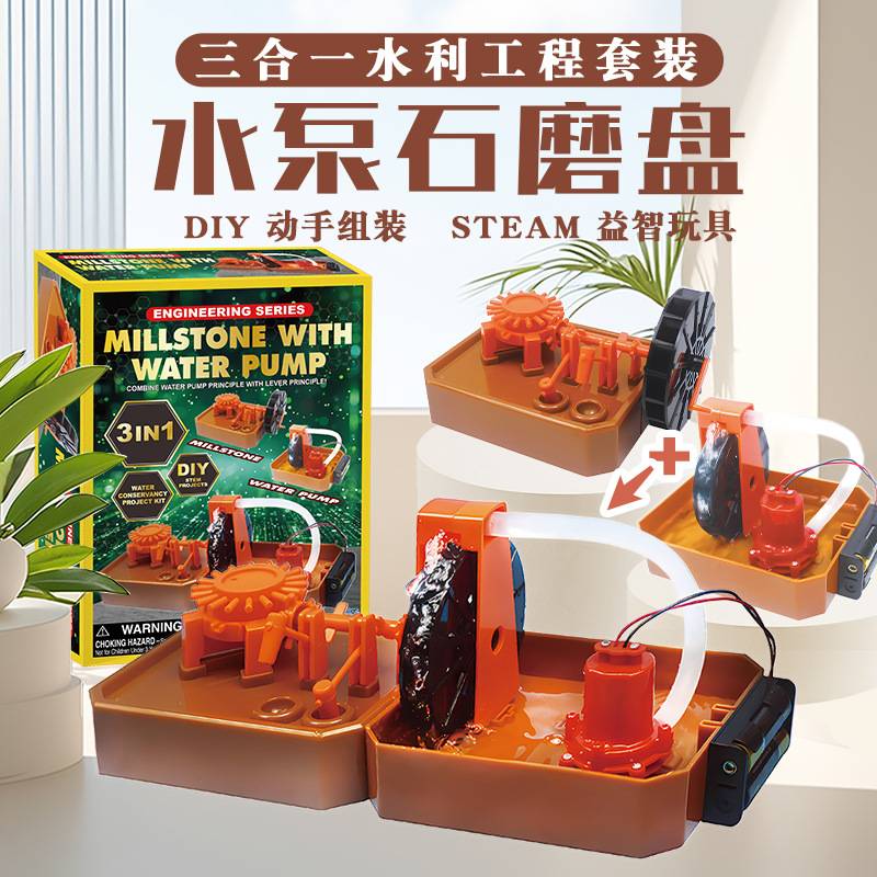 水泵石磨盘三合一水利工程套装