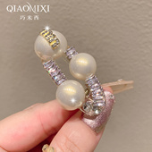 字母发夹甜美气质侧边夹刘海夹时尚 韩版 闪钻珍珠min 温柔鸭嘴夹女