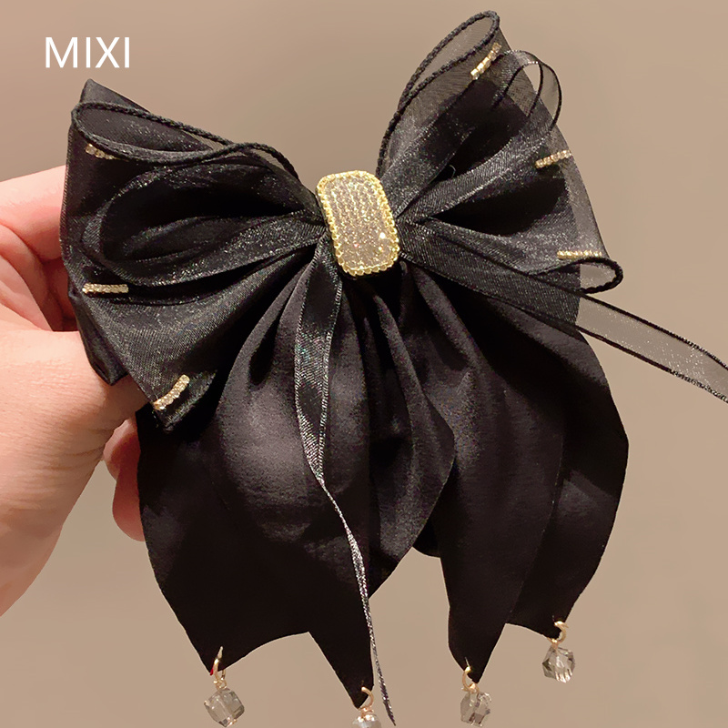 网红轻奢大蝴蝶结发夹女后脑勺