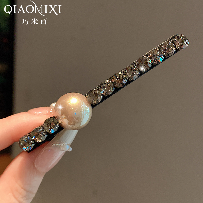 轻奢高级感水钻珍珠一字夹