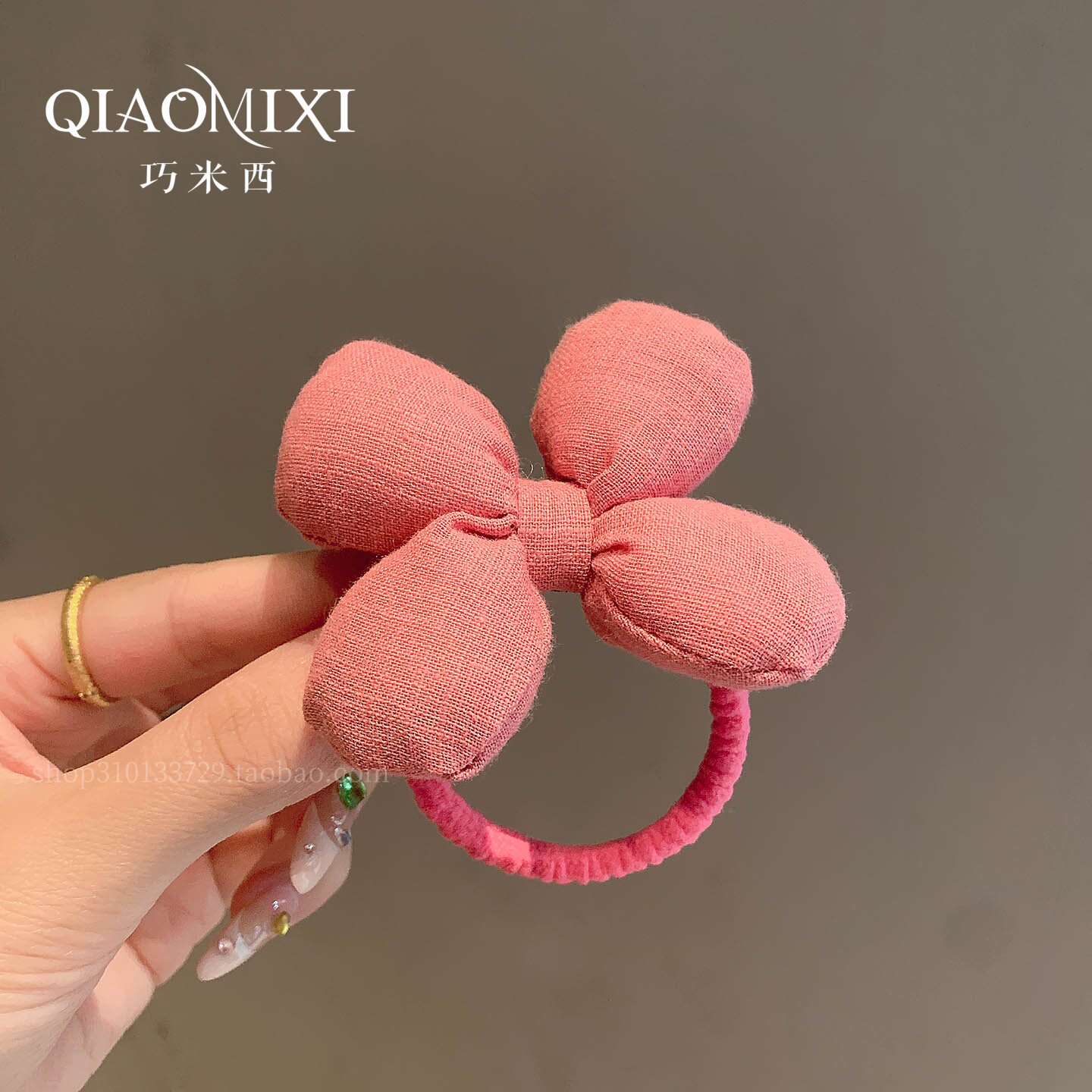 025新款儿童可爱发圈布艺花朵韩国少女甜美不伤发头饰高弹力发饰