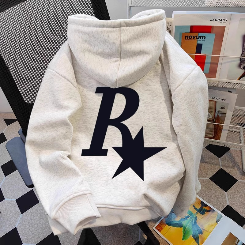 大码300斤潮牌R星印花连帽卫衣