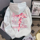 卫衣2 高街复古花卉十字架字母印花秋冬连帽情侣装 特大码 300斤美式