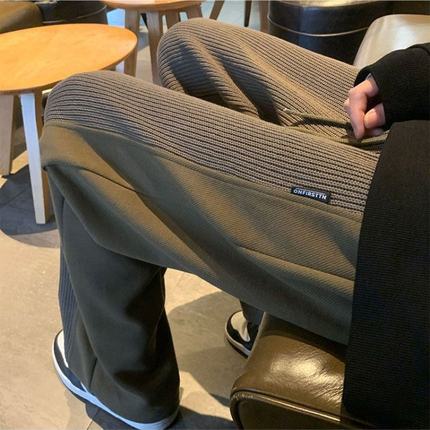 特大码300斤阔腿休闲裤子男装秋冬美式加绒加厚宽松直筒运动长裤2
