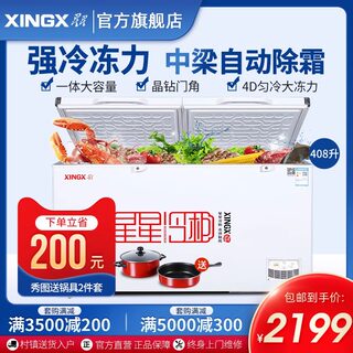 XINGX/星星BD/BC-408G冰柜商用大容量家用小型冷柜保鲜冷藏冷冻柜