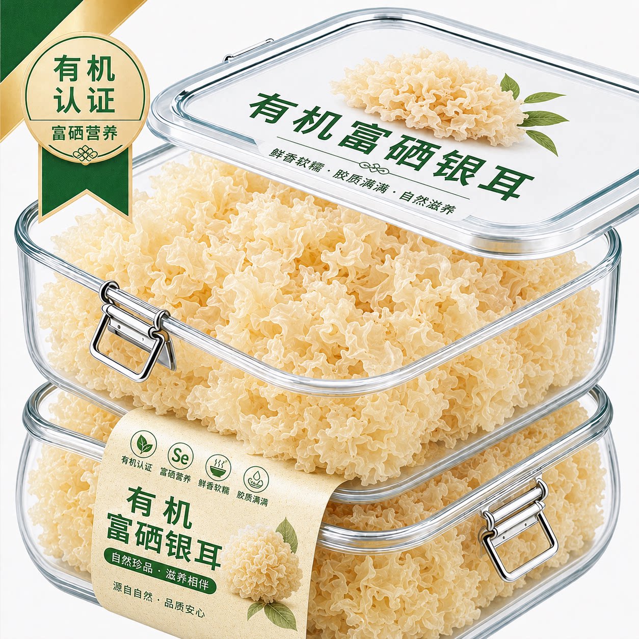 富硒银耳官方旗舰店本草福建古田免煮新鲜银耳羹冲泡即食碎易出胶