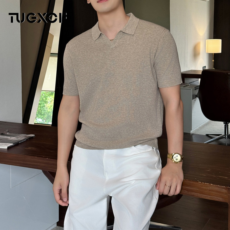 针织POLO衫男2026夏季新款百搭气质男士透气商务休闲短袖上衣潮流