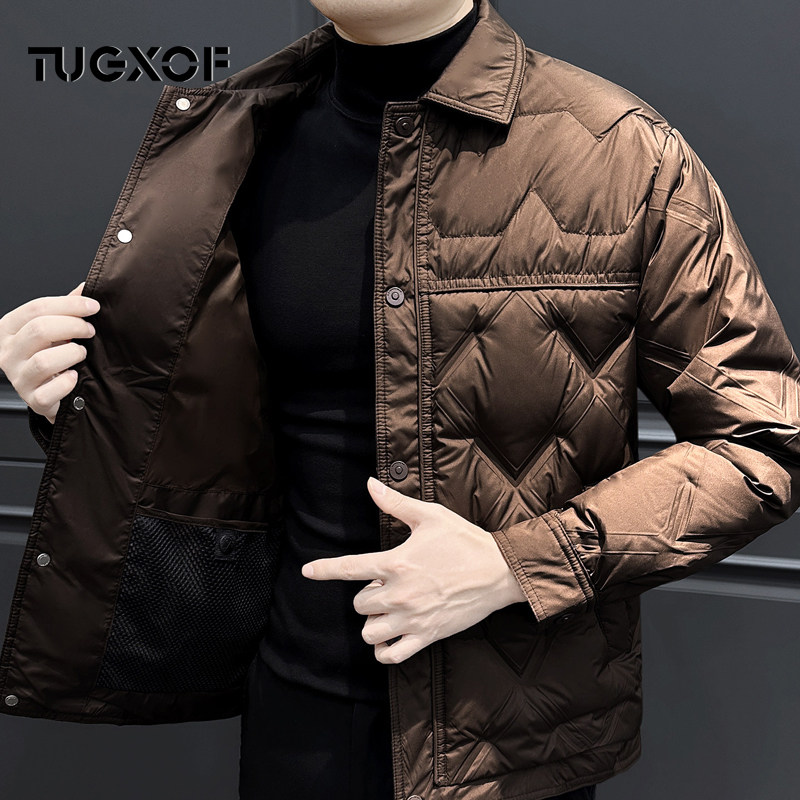 轻薄款男士2025新款羽绒服冬季保暖男装羽绒款男冬装工装派克服潮
