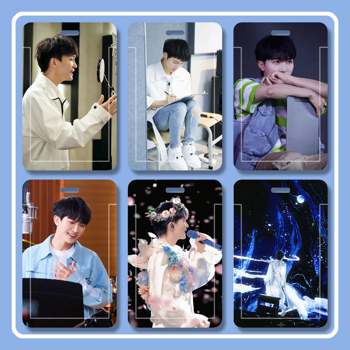 周深追星ins学生卡多功能游戏胸牌双面透明精美滑盖硬饭卡套动漫