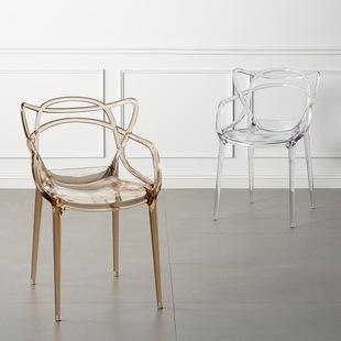 藤蔓椅北欧ins透明靠背凳子现代简约家用户外创意网红塑料餐桌椅